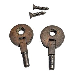 Vtg Singer Sewing Machine Cabinet 1 Hole Head Pin Hinges Brass Tone